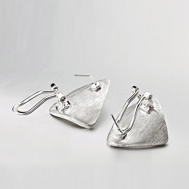 SA SILVERAGE 925 pendientes de la plata esterlina geométrica fiesta pendientes de joyería fina para las mujeres joyería fina 8,85g/25mm * 20mm - 4