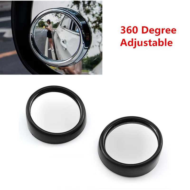 

2pcs Car 360 Degree Framless Blind Spot Mirror Wide Angle Round Mirror Small Round Side Blindspot Rearview Parking Mirror
