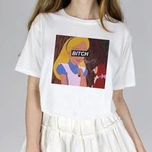 Принцесса пародия Смешные повседневные буквы Харадзюку с коротким рукавом большого размера свободные топы женские новые летние женские хип-хоп пары футболки