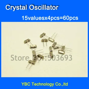 

15valuesX4pcs=60pcs Crystal Oscillator Pack Kit 4M 6M 8M 10M 12M 16M 20M 24M 25M 48M