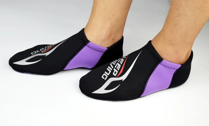 3 мм обувь для дайвинга носки для подводного плавания неопреновый гидрокостюм для подводного плавания предотвращает царапины согревающий нескользящий зимний плавательный Приморский - Цвет: Purple
