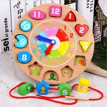 Обучающие Развивающие игрушки большие деревянные часы горячие игрушки Интересные Обучающие игрушечные часы для детей подарок на день рождения