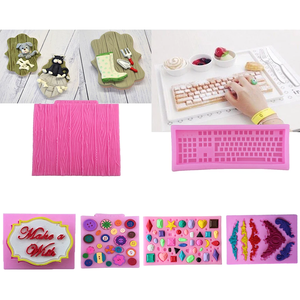 Silicone Cake Molds, Fondant Shape Decorating Ice Cube Trays for Homemade Cake Chocolate Cupcake