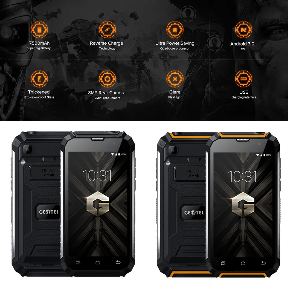

Water-Dust Proof 3G Smart Mobile Spearker Android 7.0 5.0inch Quad Core Dual SIM S.14
