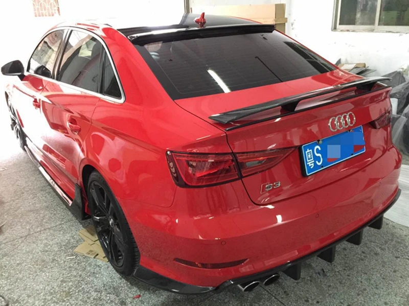 Премиум углеродного волокна спойлер на крыше багажника для Audi A3 S3 губ автомобиля 4 двери