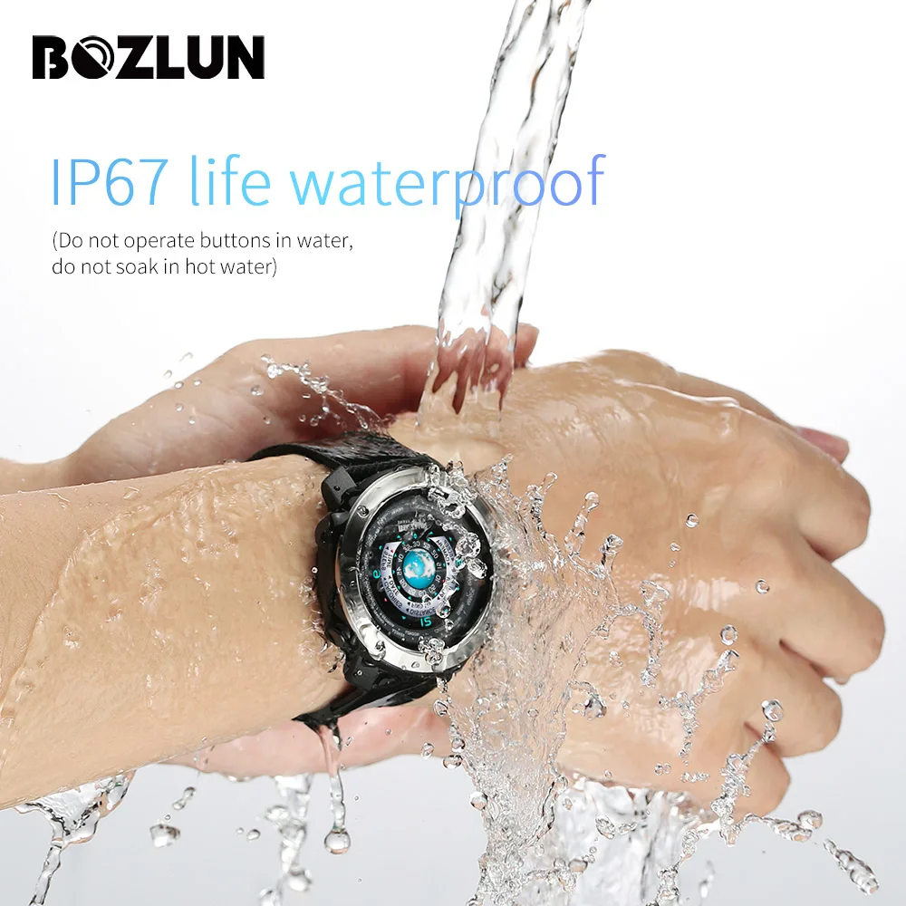 Fashion Men's Smart Watch for iPhone Android with Heart Rate Monitor Pedometer Sleep Track Colorful Screen Dual Face Display W30