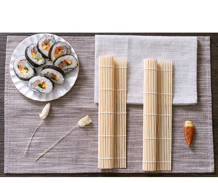 1 шт. бамбуковая сворачивающаяся Подставка под прибор коврик для суши коврик для ролов комплект для суши домашняя Японская еда кухонные инструменты для суши кухня ок 0421