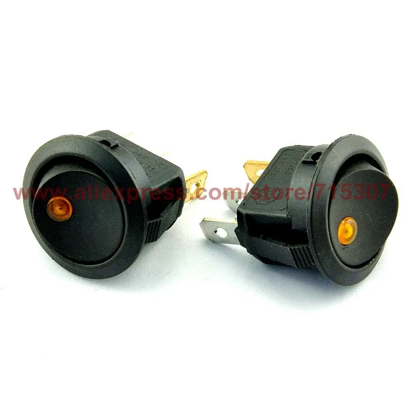 rocker switch 3 pin 6a 250v kcd2-202 on - off with yellow led light 2