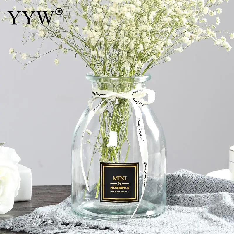 

Glass Vases Home Decor Transparent Vase Nordic For Wedding Plants Colorful Flower Vase Bouquet Table Vase For Home Decoration