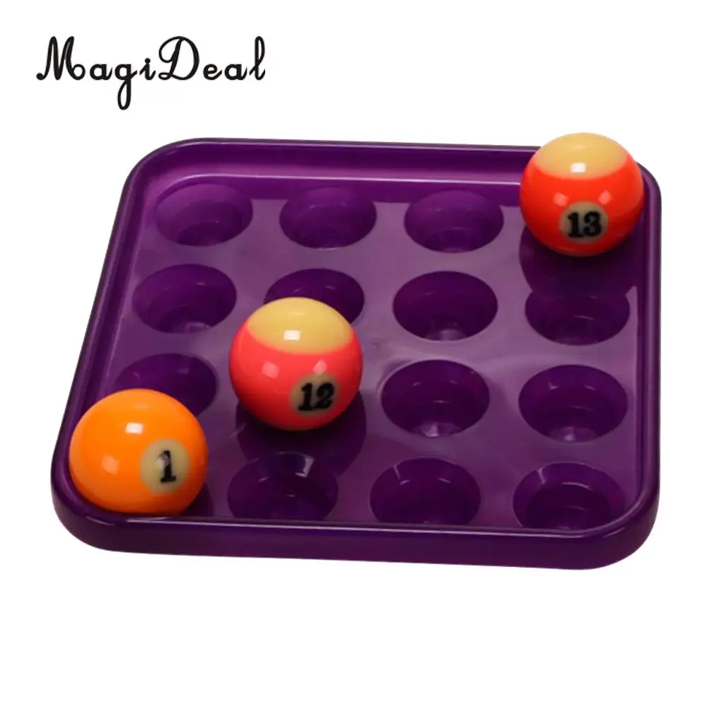 MagiDeal 2 Pieces Durable Plastic Snooker or Pool Ball Tray Holds 16 Balls