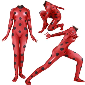 

Anime Queen Bee Ladybug Cat Noir Adrien Fox Cosplay Costume Lady Bug Zentai Bodysuits Suit Jumpsuit Super Heros Women Men Kids