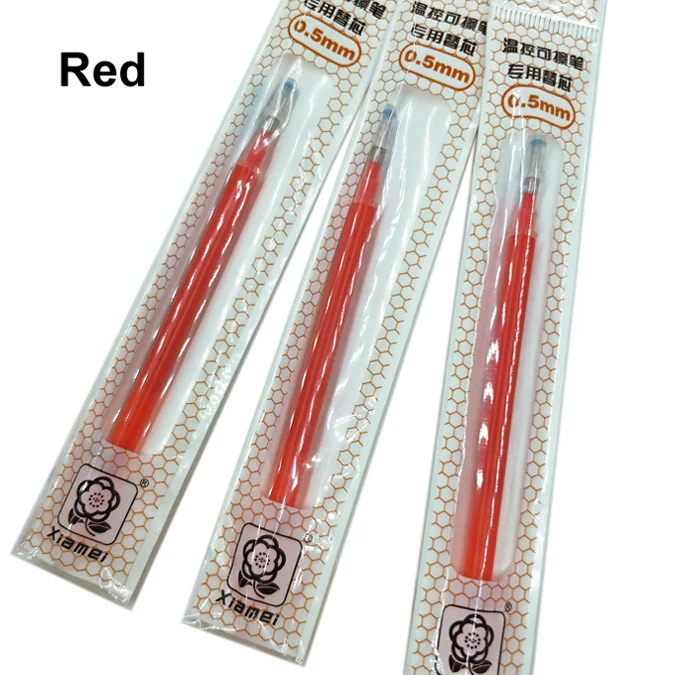 8 цветов на выбор стираемая ручка унисекс для офиса и школы - Цвет: 3PCS Red refills