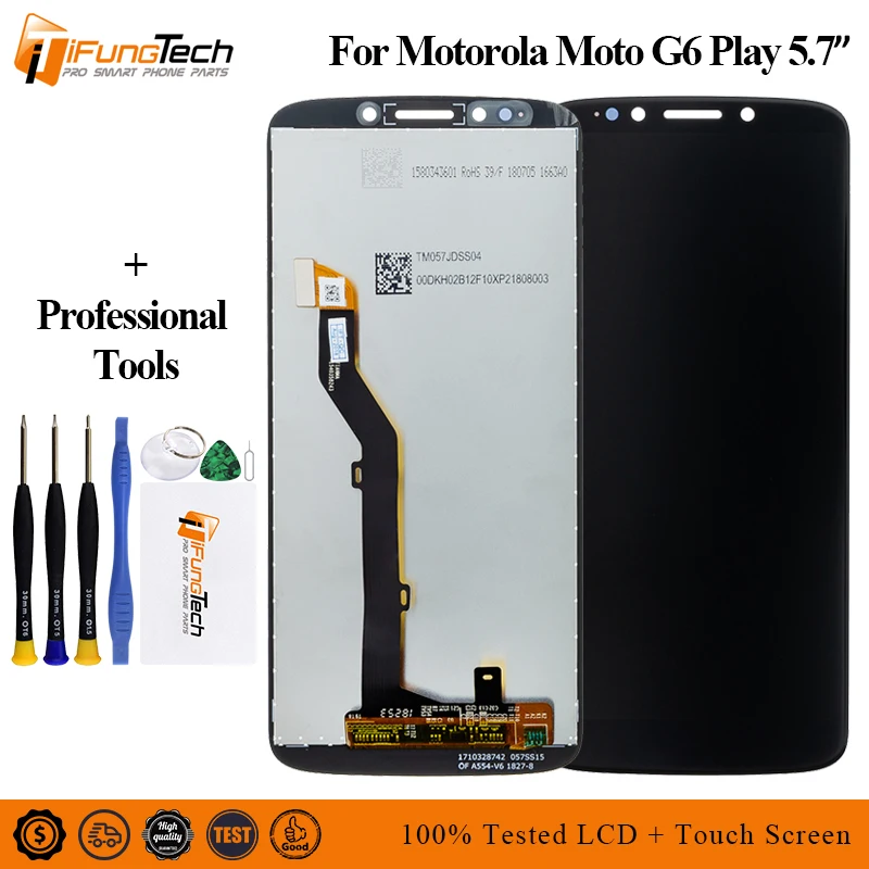 

5.7" Tested AAA Touch Screen For Motorola Moto G6 Play XT1922-1 XT1922-3 XT1922-4 LCD Touch Screen with Frame Digitizer Display