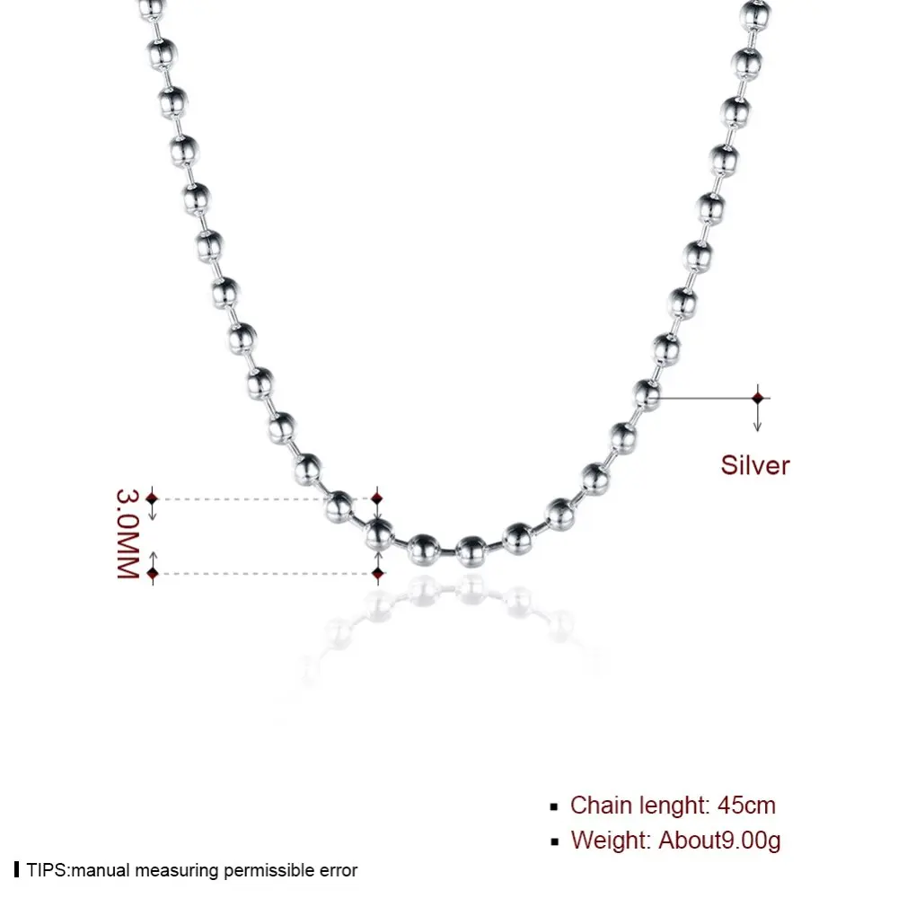 Pearl Chain Classic 3mm, Brand New Ts Glam Fashion Jewelry Thomas Style Soul 925 Sterling Silver Bijoux Gift For Men Women