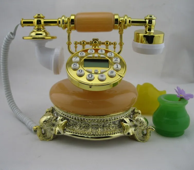 

lifelike nobility craft Antique telephone jade fashion vintage fashion phone backlight hands-free telephone with caller id