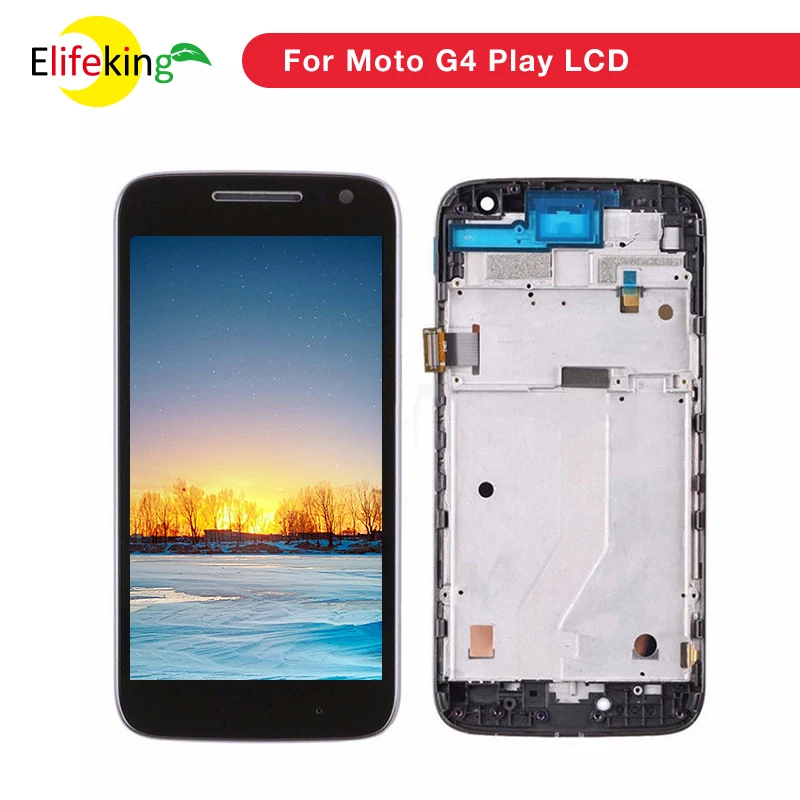 ЖК-дисплей с сенсорным экраном и дигитайзером в сборе рамкой для Motorola MOTO G4 Play Xt1601