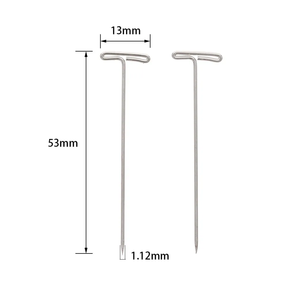 50 шт./кор. 53 мм серебро Т Форма иглы булавка для париков инструменты для плетения волос салон Инструменты для укладки#255063