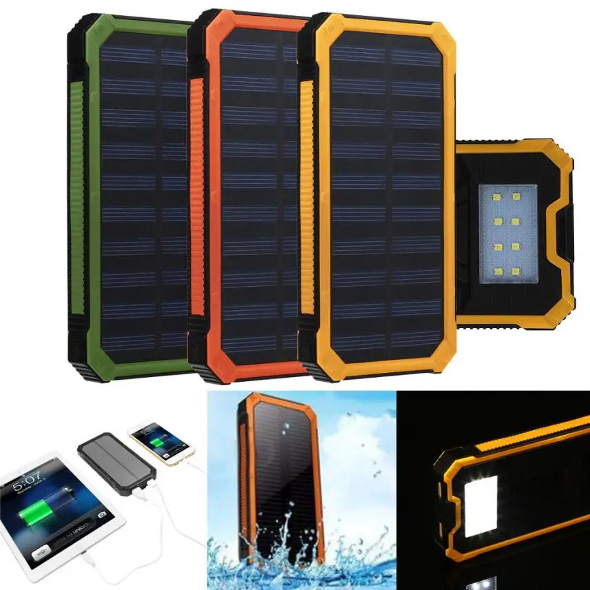 imágenes para 2016 Accesorios Del Teléfono de Moda A Prueba de agua 20000 mAh Portable Cargador Solar Dual USB Power Bank Batería F Teléfono imágenes para 2016 Accesorios Del Teléfono de Moda A Prueba de agua 20000 mAh Portable Cargador Solar Dual USB Power Bank Batería F Teléfono