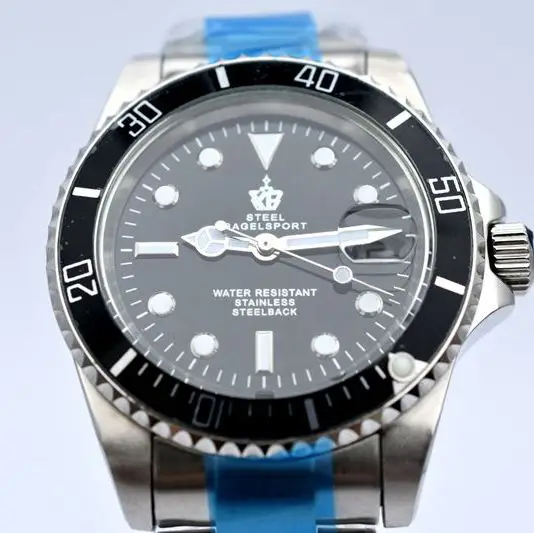 Горячая распродажа Классические мужские часы лучший бренд Роскошные Мужские механические часы браслет модные мужские часы элегантный из нержавеющей стали часы - Цвет: Черный