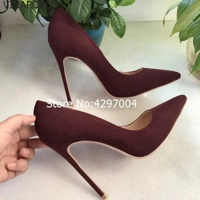

Women basic high heels pointed toe shoes red Female sexy party office Lady shallow slip-on comfortable pumps fashion shoes 12cm