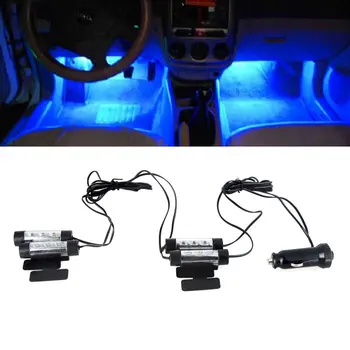 

4*3 LED 12V Car Auto Interior Atmosphere Lights Decoration Lamp Blue