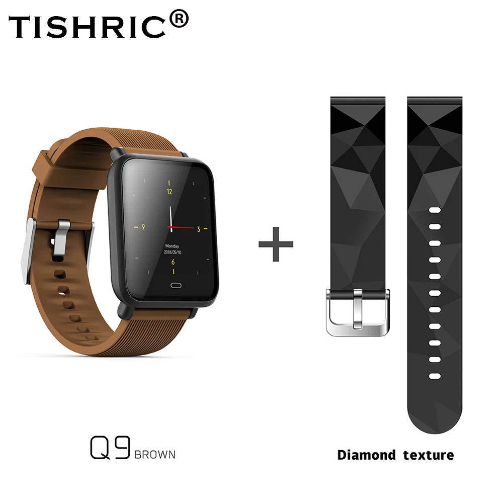 TISHRIC Q9 умные часы/умные часы для женщин/мужчин/Bluetooth браслет для Apple Android Iphone часы Водонепроницаемый Спорт кровяное давление - Цвет: Brown