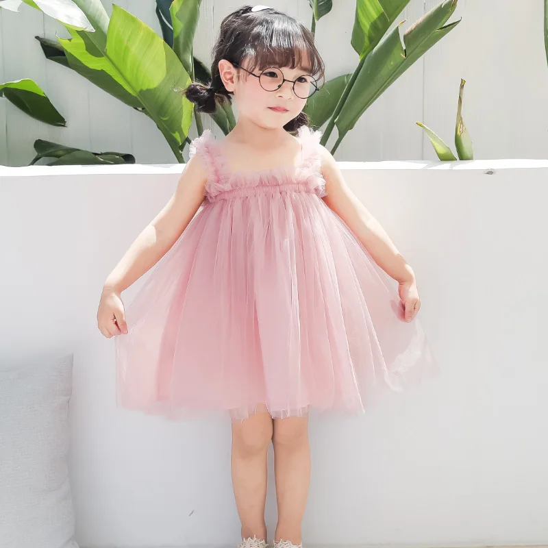 

Baby Girls Dress Princess Gauze Girl Sleeveless Fluffy Dresses 2019 New Summer Toddler Children's Clothing Vestido 2-7 Y GDR672