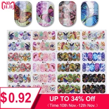 

12 Patterns Big Sheet Water Decal Butterfly Manicure Nail Art Transfer Sticker A1297-A1308