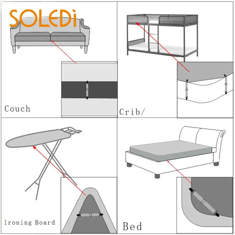 Зажимы слинг ткань мебель эластичный ремешок скольжения на листы держатель с креплением ремень металлический зажим для листов крепления зажимы для матраца