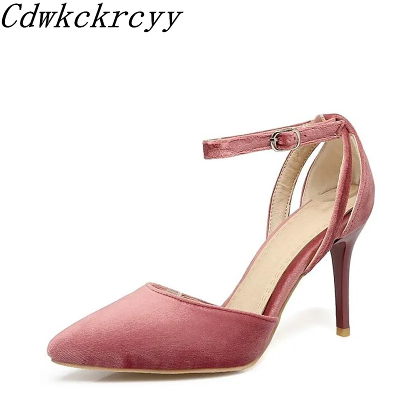 

Spring and summer New pattern fashion Suede Fine heel Women sandals Simplicity sexy Cusp banquet Sandals size 34-48