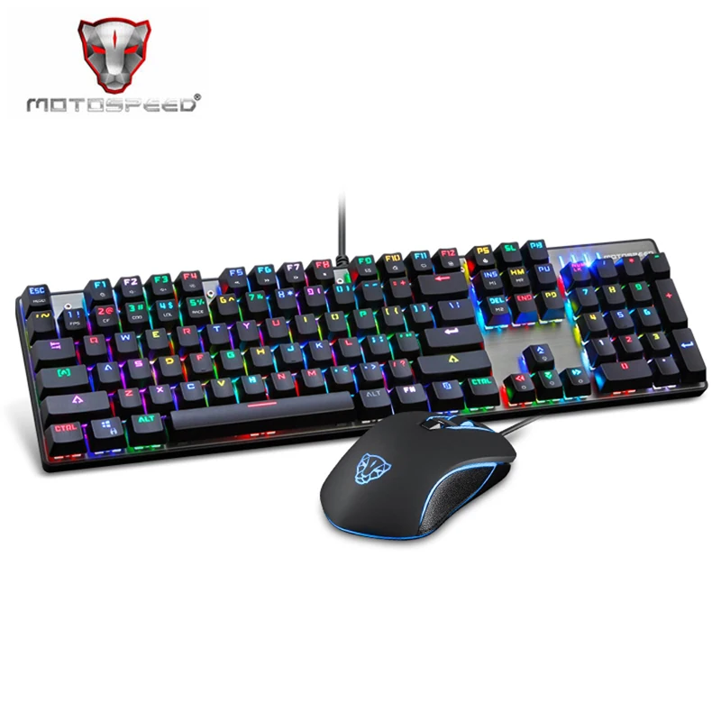 

Motospeed CK888 Game Backlit Gamer Mechanical Keyboard And Mouse With Backlight RGB For Computer PC Gaming Keycaps Key Cap Board