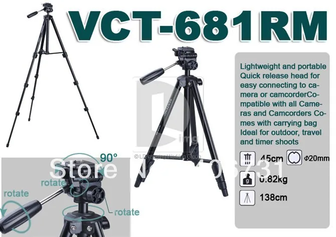 Штатив YUNTENG с амортизирующей головкой для Canon 550D 600D 500D 5D 650D Nikon D7100 D5100 D3000 D7200 + сумка