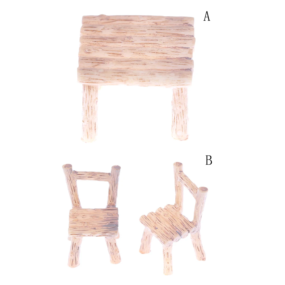 

DIY Furniture Toy Children Gift Table Chair Miniature Craft Wooden Dollhouse Miniature Landscape Dining Room Kitchen Decor