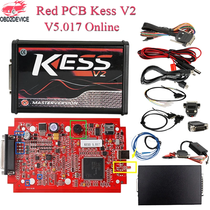 Онлайн Красный Kess V2 5,017 мастер Kess V5.017 ЕС программный чип V2 V2.23 V5.017 OBD2 ЭБУ менеджер тюнинговые наборы для автомобиля/грузовика/велосипед