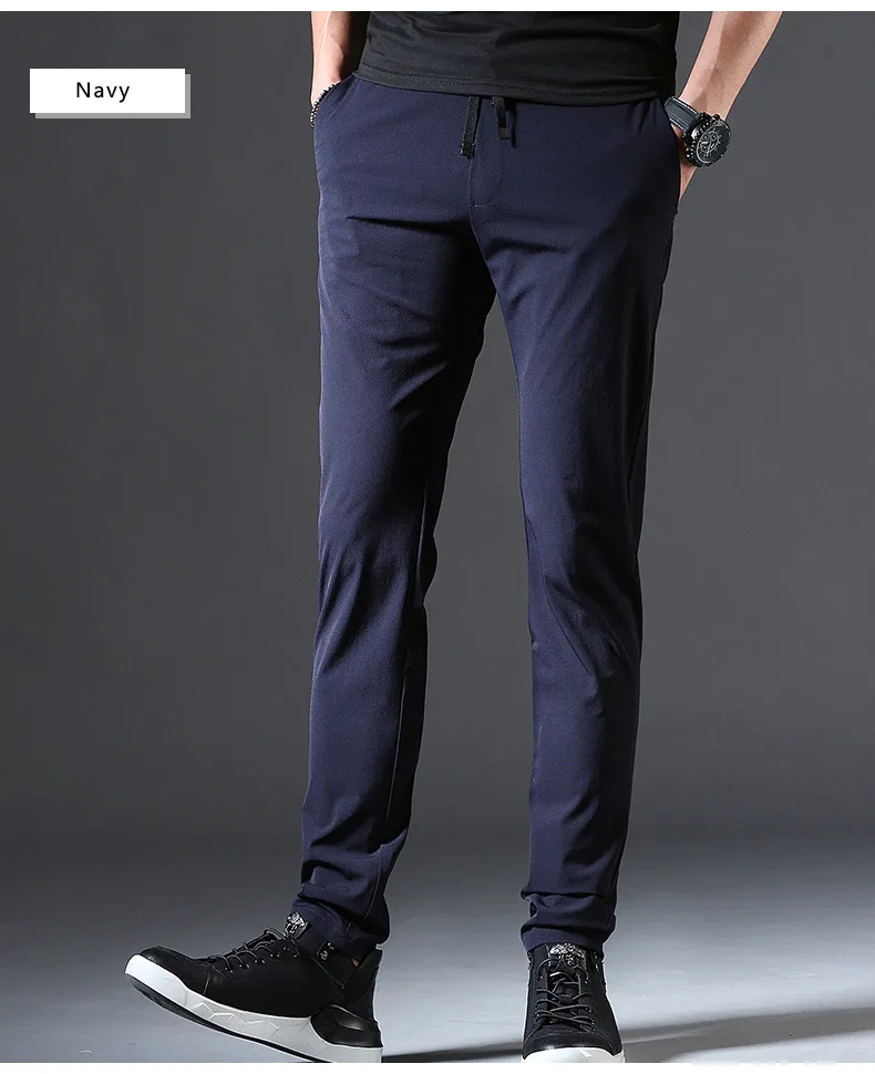 2019 осень лето корейский брюки Для мужчин модные штаны для пробежек в повседневном стиле Для мужчин тонкий стрейч мужские шаровары Spodnie Dresowe