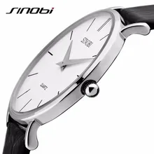 Super Slim Quartz Casual Sport Wristwatch Business Japan SINOBI Brand Leather Analog Best Quartz Watch Men