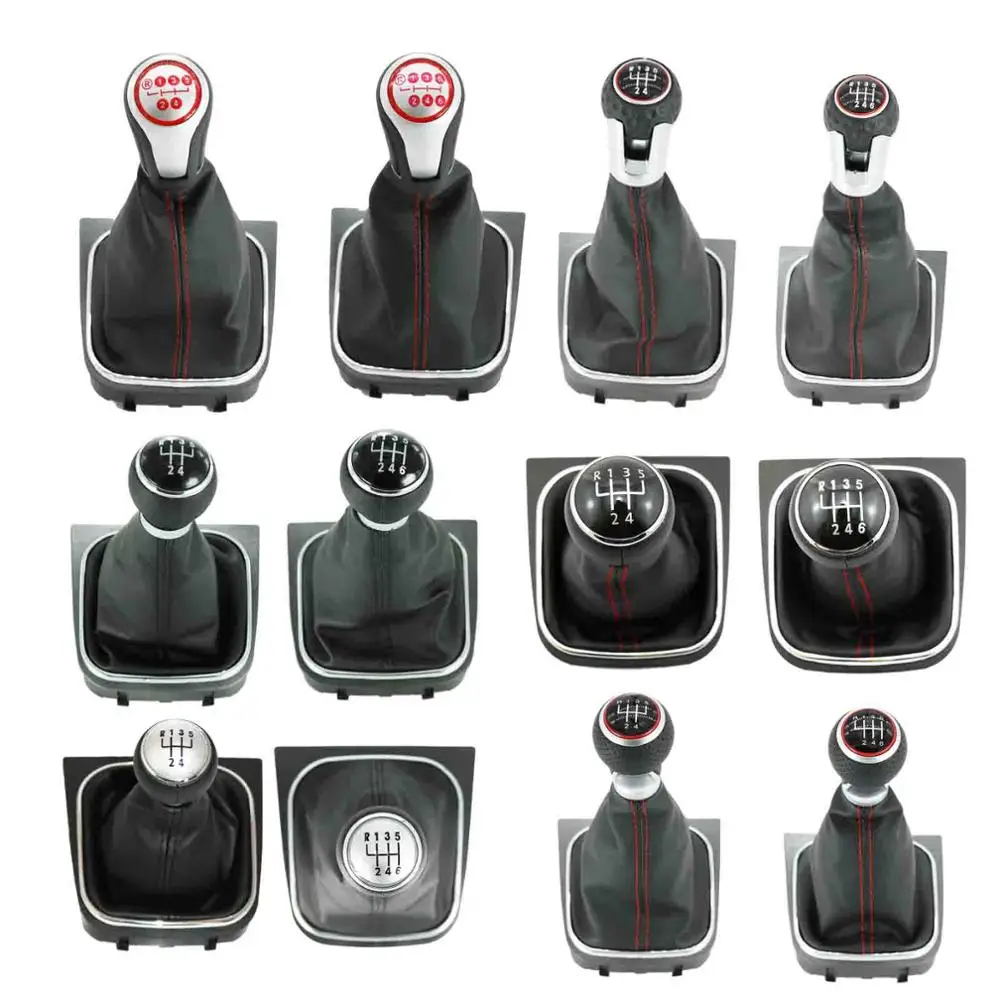 5 6 Speed Car Gear Stick Level Shift Knob With Leather