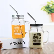 Стеклянная кружка с ремнем лед для напитков крем чашка для кофе, молока стеклянная крышка прозрачная стеклянная кружка 0121