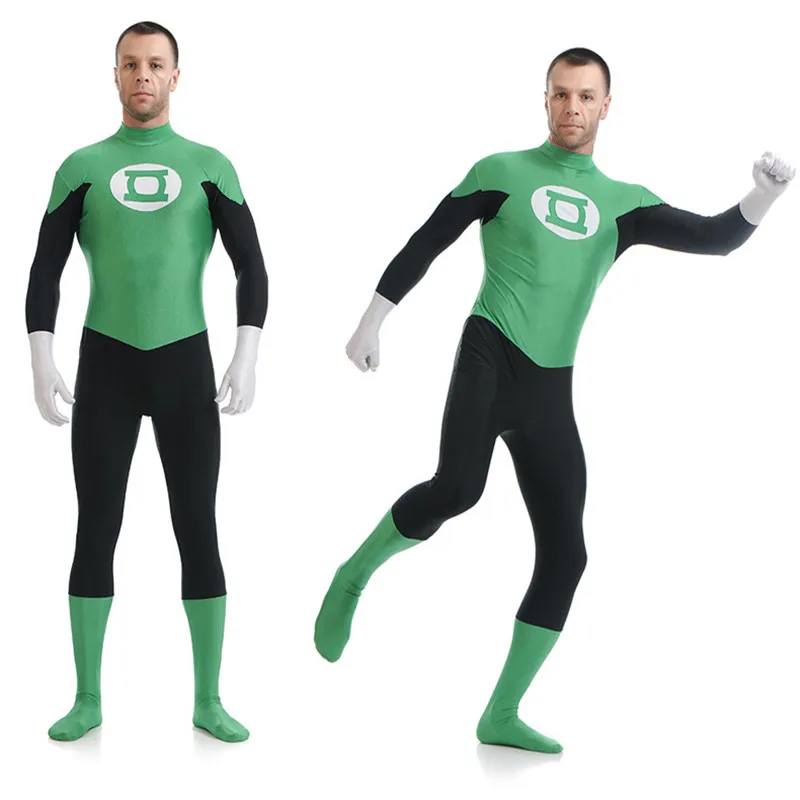 Фильм Костюм зеленого фонаря Hal Jordan супергероя Косплэй взрослые комплекты супер