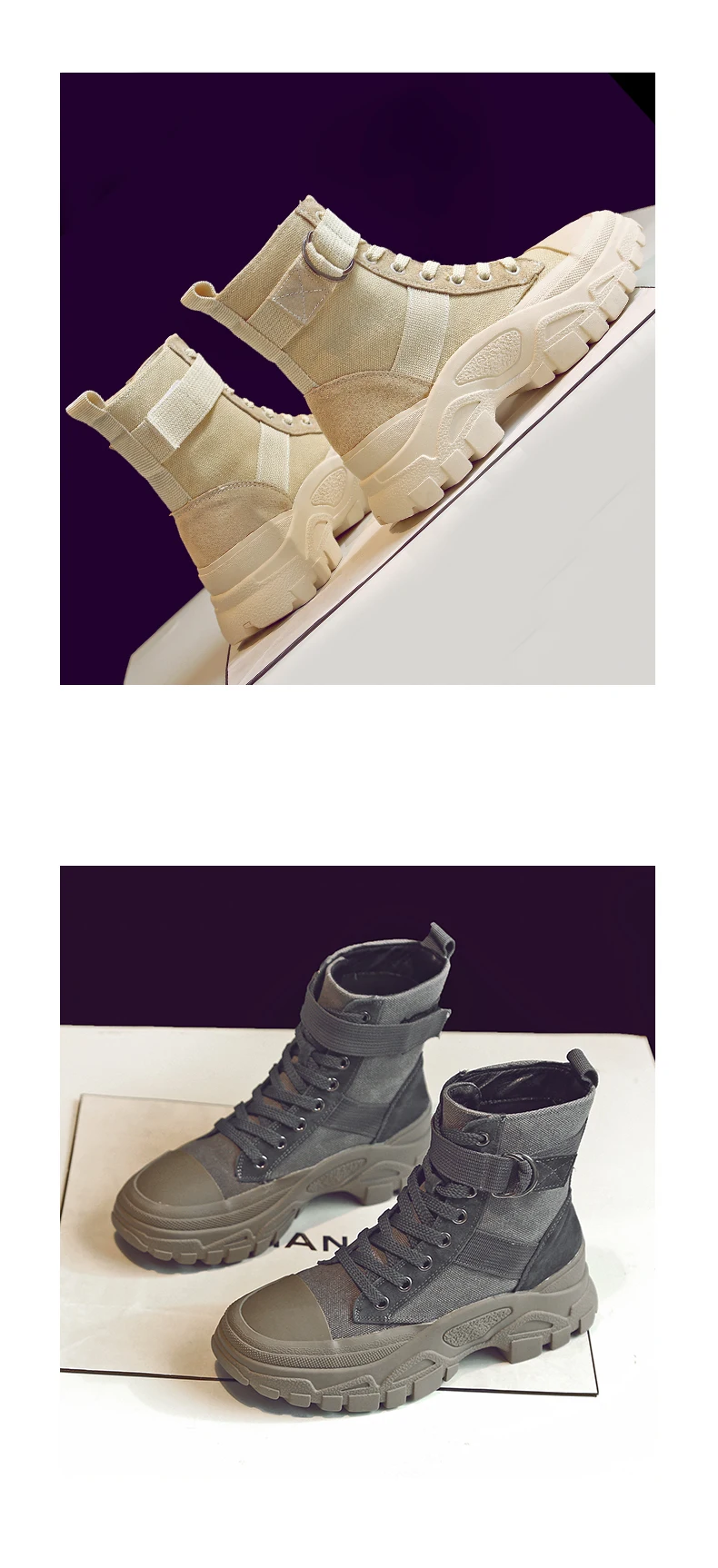 Высококачественные парусиновые ботинки в байкерском стиле; женские зимние ботинки; Плюшевые Теплые женские кроссовки на платформе; коллекция года; модные армейские ботинки; женская обувь