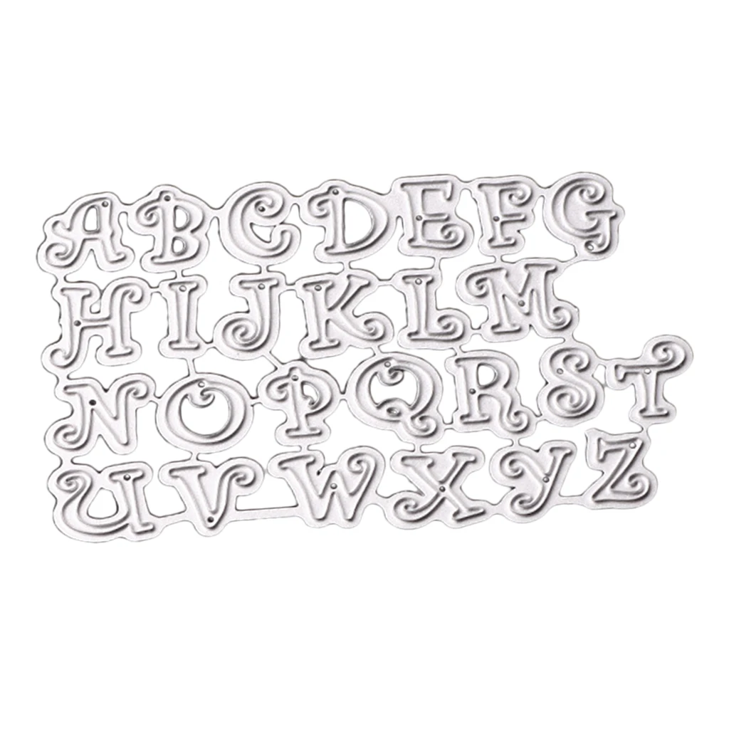 A-Z Alphabet Greeting Cards Metal Cutting Dies for DIY Scrapbooking Photo Album Decorative Holiday Festival Home Party Ornament