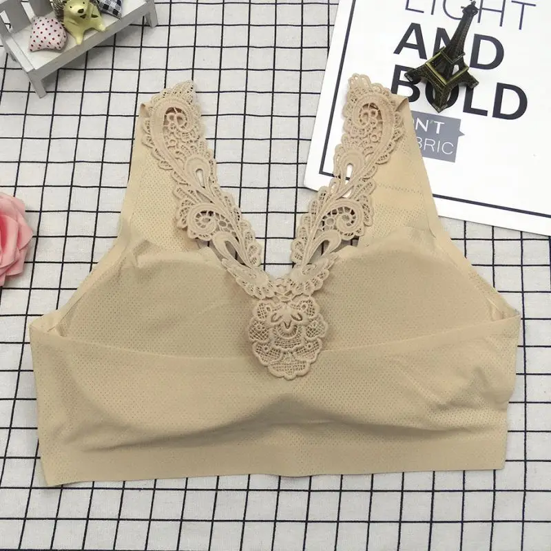Wide Shoulder Strap Back Hollow Underwear Embroidery Detachable Chest Pad Braletta Chinese Style Bar Wide Shoulder Strap Back Hollow Underwear Embroidery Detachable Chest Pad Braletta Chinese Style Bar