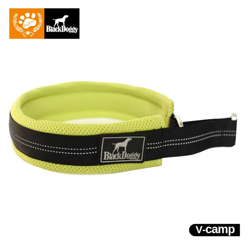 Durable Adjustable Mesh Padded Pet Dog Collar Soft 35 60CM Reflective