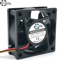 Sxdool 6025 ventilador silencioso 12v dc 60mm 60x60x25mm manga 12v 0.18a 3 fio servidor de chumbo inversor pc cpu caso ventilador de refrigeração(China)