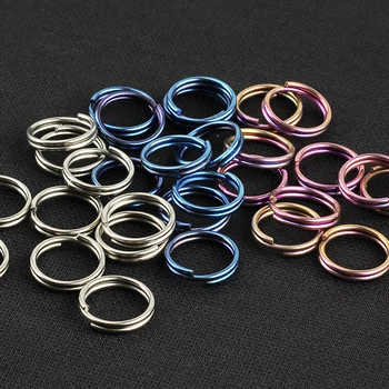 

10pcs Titanium Alloy EDC Key Chain Outdoor Portable Keyring Split Key Circle Key Holder Camping Travel Hanging Tool