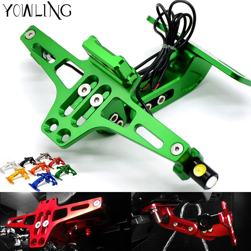 

Motorcycle License Plate Bracket Licence Plate Holder Frame Number Plate For kawasaki z250sl z300 z800 Z1000 yamaha r15 r25 r6