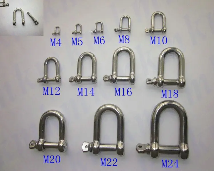 Оптовых партий Нержавеющая сталь 304 небольшой Тип мини D и Ди M4 Якорная Скоба