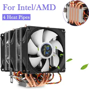 

Dual Tower CPU Cooler Cooling Fan 4 Heatpipe 3pin 3 Cooling Fan Radiator Heatsink for LGA 1150/1151/1155/1156/1366/775 AMD