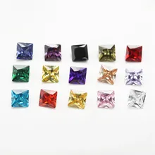 CZ 1pc Per 15 colori dimensioni 4x4 ~ 10x10mm pietra quadrata sintetica di Zirconia cubica di forma quadrata