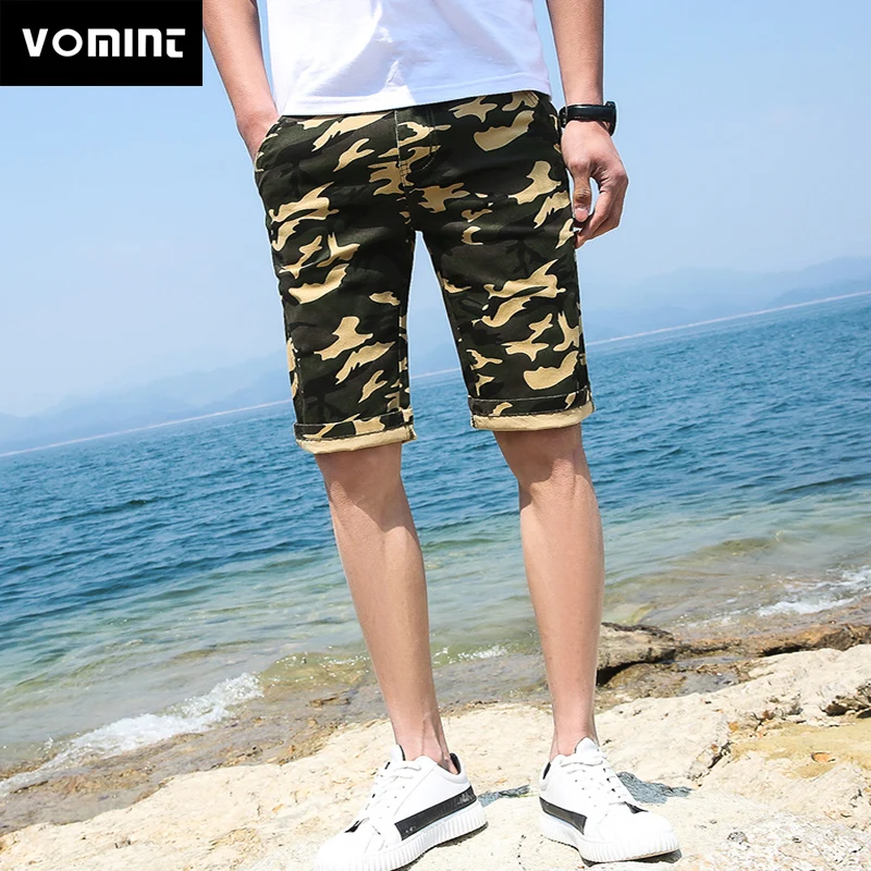 Vomint 2019 летние новые мужские шорты камуфляжные желтые белые короткие брюки Модная